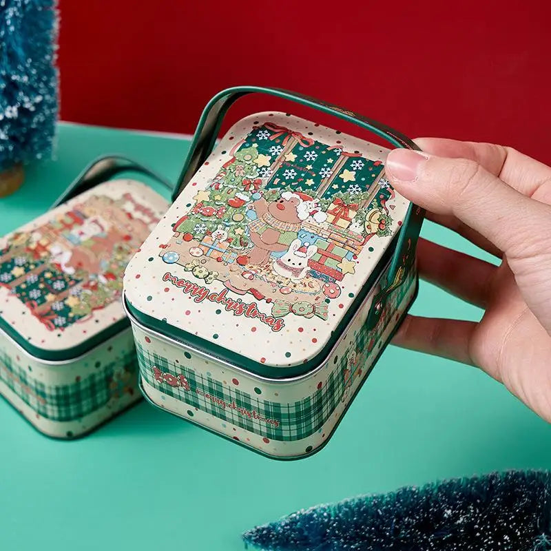 boîte biscuits blanc rose bleu vintage lapins mignons fleurs rubans anniversaire fête portable