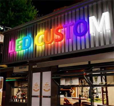 Enseigne lumineuse personnalisée métal 3D pour magasin
