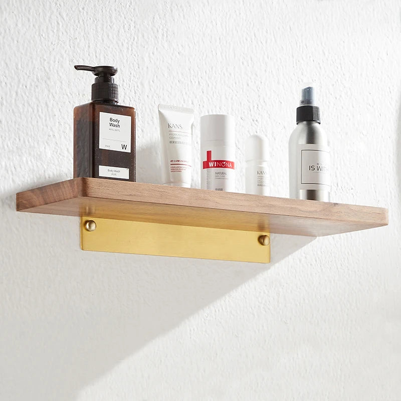 étagère bois naturel moderne minimaliste finition brillante fixation murale chambre salon salle bain