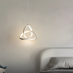 Suspension lumineuse moderne minimaliste anneau entrelacé noir blanc doré chambre salon hall