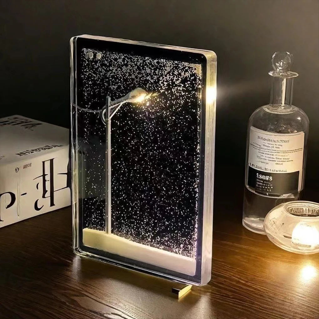 veilleuse nuit cadre lumineux transparent scintillant moderne clips chambre noël ambiance lumière chambre enfants