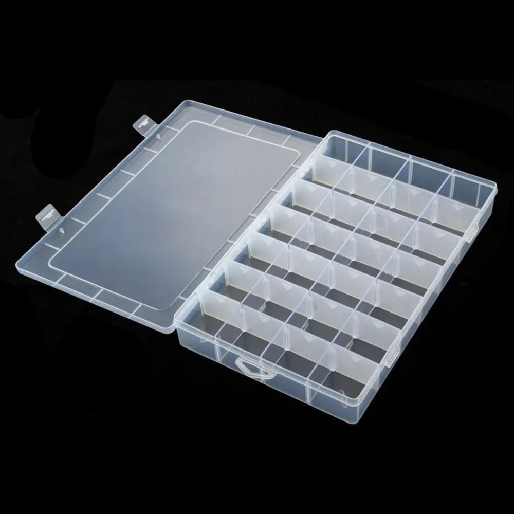 boîte bijoux transparente moderne 34.5x21.3x4.7cm 28 compartiments rangement pratique poignées respectueux environnement