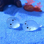 figurines baleines blancs translucides cartoon yeux narines ornement bricolage accessoires jardin nocturne lueur