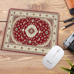 tapis souris caoutchouc rouge ornements floraux bordure ornée adhésif durable traditionnel motifs géométriques
