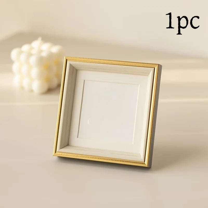 cadres photo carrés miniatures blanc doré rose gris texturés zen transparents 10cm