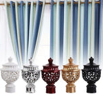 pommes rideau blanc argent rouge doré noir ajourées motifs floraux élégant classique