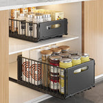 paniers rangement noir clips fixation moderne utilisation multiple réutilisable métal domestique cuisine storage multifonctionnel