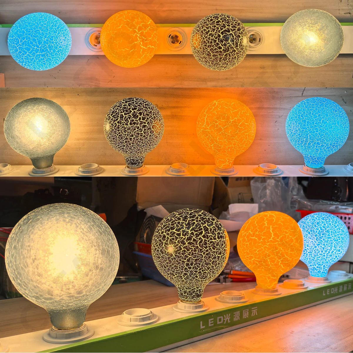 Décoration bleue moderne ampoule LED globe craquelée E27 220 240V 250 lumens