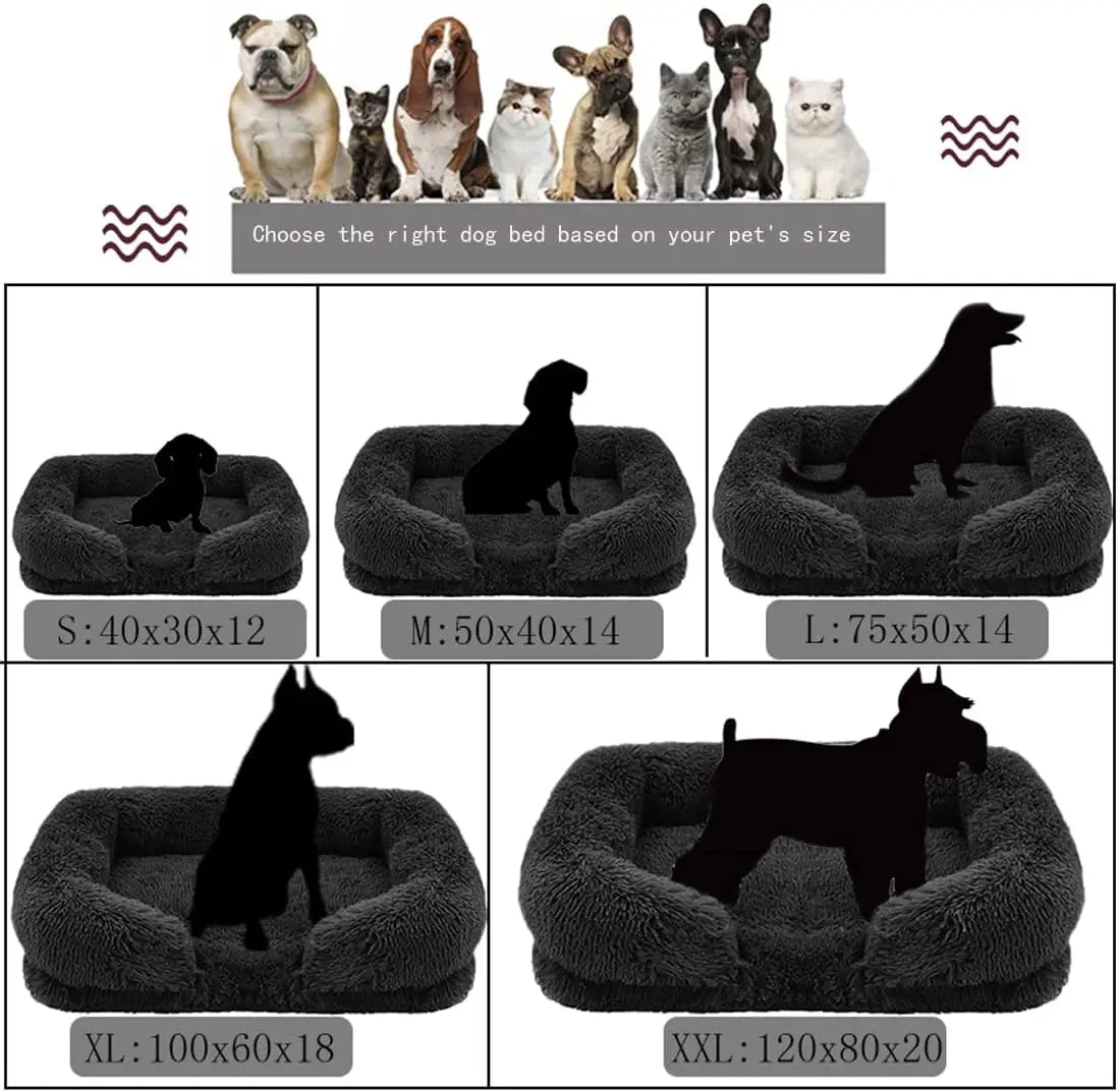 lit chien peluche confortable canapé doux coussin détachable grand panier repos animaux maison