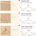 cintres métal dorés anti dérapants modernes 17cm 19cm 32cm 42cm 45cm 10pcs