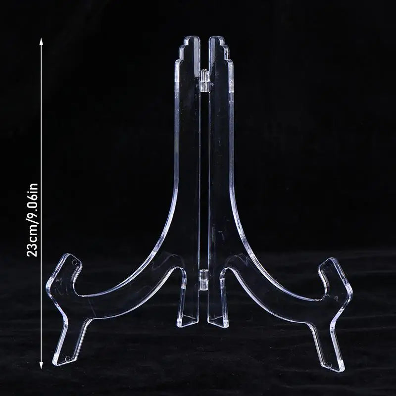 présentoir pliable transparent support assiettes clips moderne rangement domestique transparent sans motif plastique