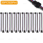 câbles électrique connecteurs mâle femelle 24v 2pin 3pin 4pin 5pin noir rouge vert