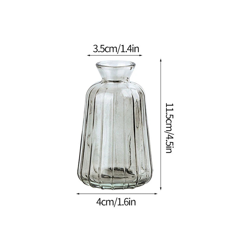 vases transparents moderne rayures verticales fleurs artificielles minimaliste verre deco table salon
