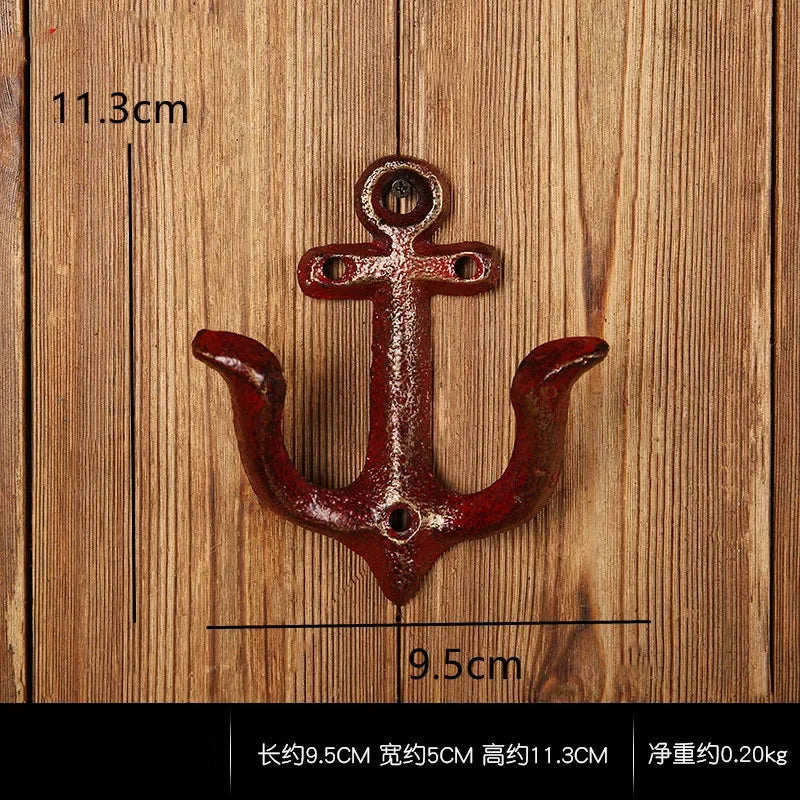 porte clés mural vintage porte clés clé marteau tournevis rustique imprimé poisson
