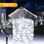 guirlande lumineuse solaire dorée modes étanches noël extérieure moderne decoration jardin led fil cuivre