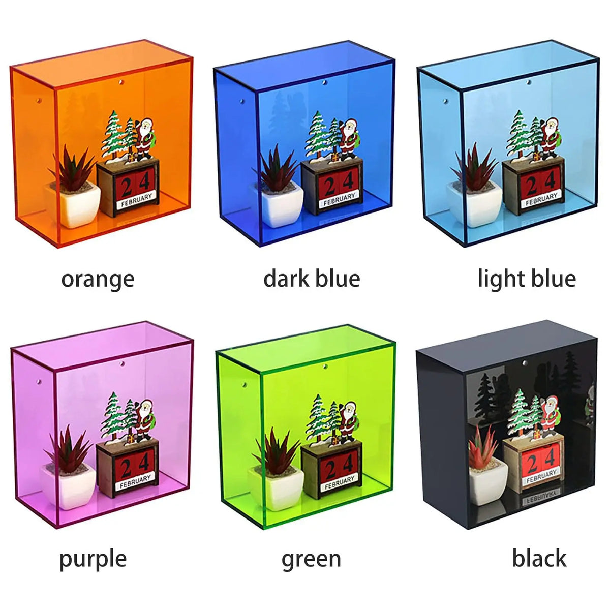 étagère murale cube transparent acrylique décoration plantes photos salon moderne intérieur