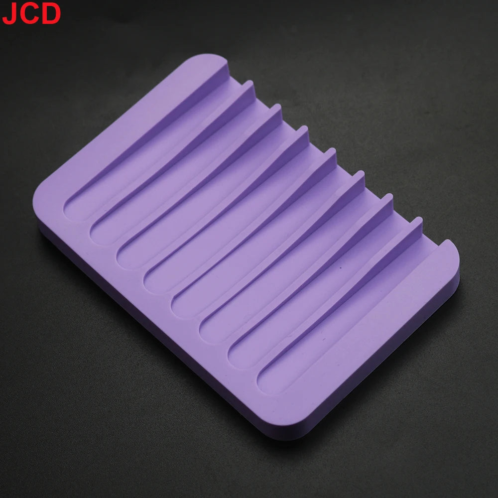 support savon silicone rose violet bleu vert orange gris moderne rayures horizontales