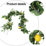 guirlande fruits naturelle citrons feuilles vertes décoration intérieure mariage anniversaire festive rustique