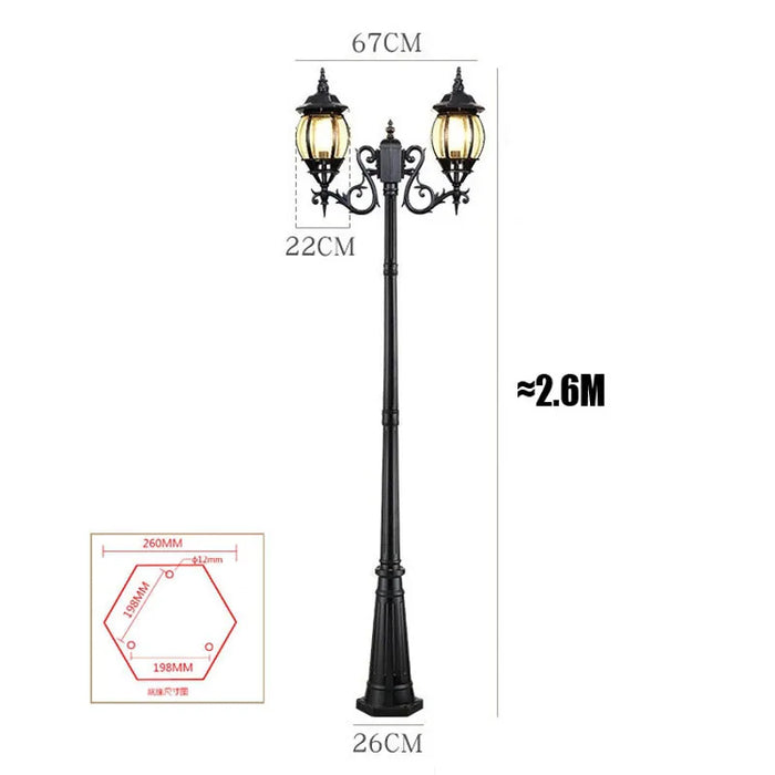 lampadaire vintage doré élégant détails sculptés extérieur ip65 led classiqueextérieur