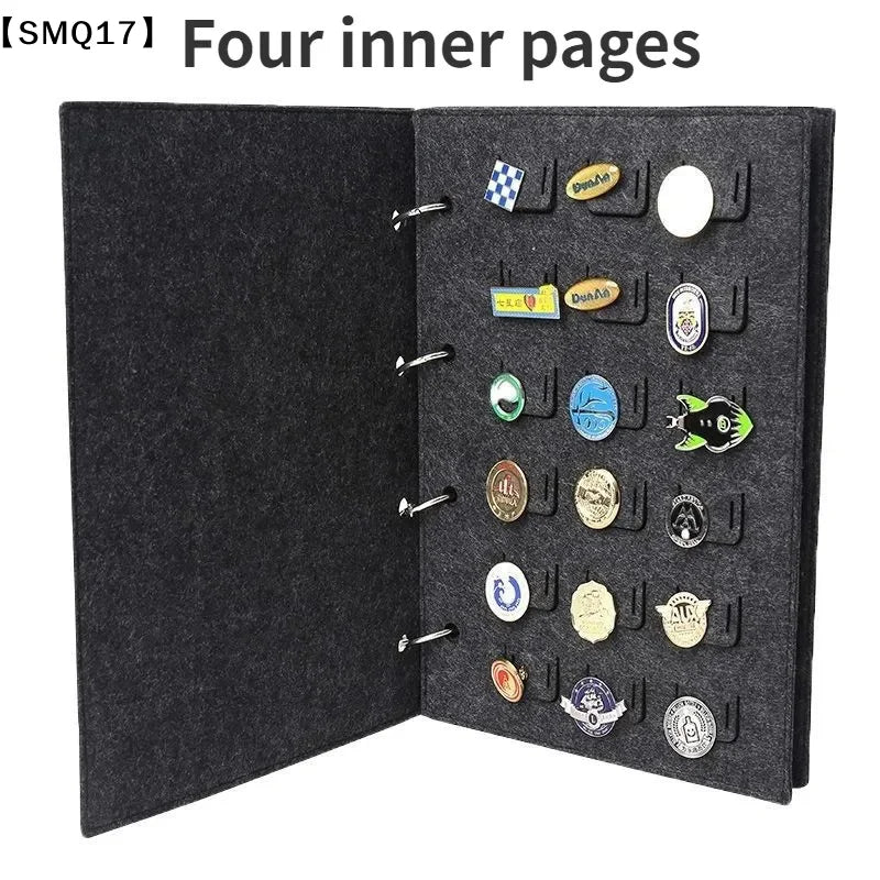 album badges noir clips métalliques simple rangement collection uniiaux épingles pochettes contenant badges scolaires