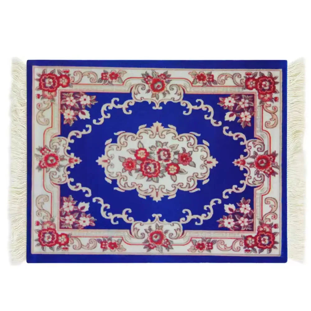 tapis sol persan motif floral classique franges décoration intérieur maison