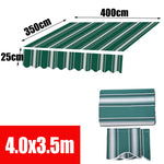 toile d'ombrage rayée moderne vert blanc imperméable clips inclusion poly enduit pu