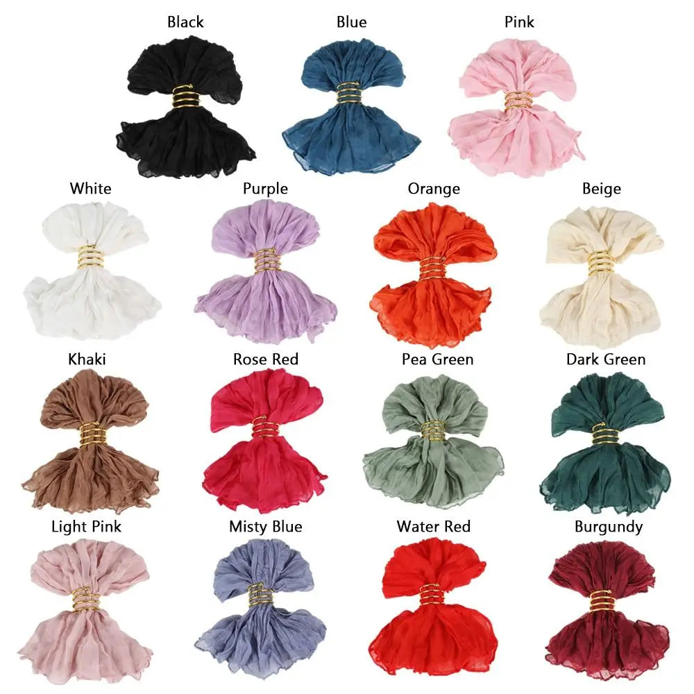 serviettes plissées modernes 50x50cm noir bleu rose beige khaki orange violet clips métalliques réutilisables