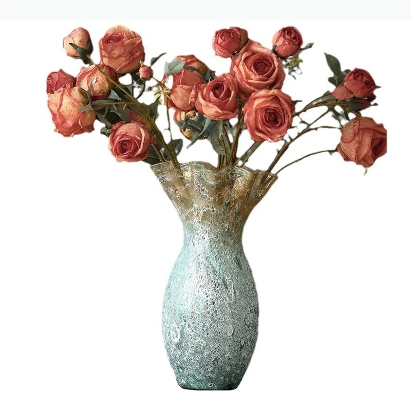vases modernes vert bleu doré texturés marbrés opaques décoration table