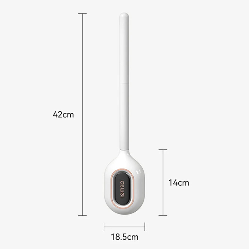 brosse wc moderne adhésif poils noirs blanc accessoire salle bain nettoyage durable 42cm