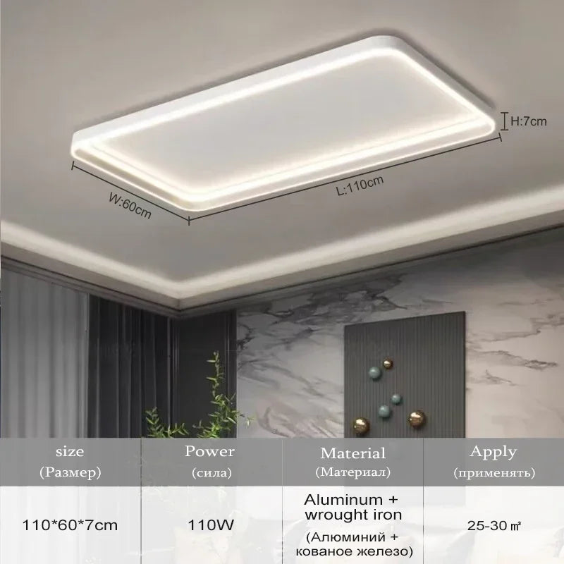 lampe led moderne rectangulaire blanc éclairage quotidien télécommande 40cm 50cm 90cm chambre salon