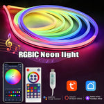 ruban led néon multicolore 2m 3m 5m 10m étanche flexible télécommande usb moderne clips