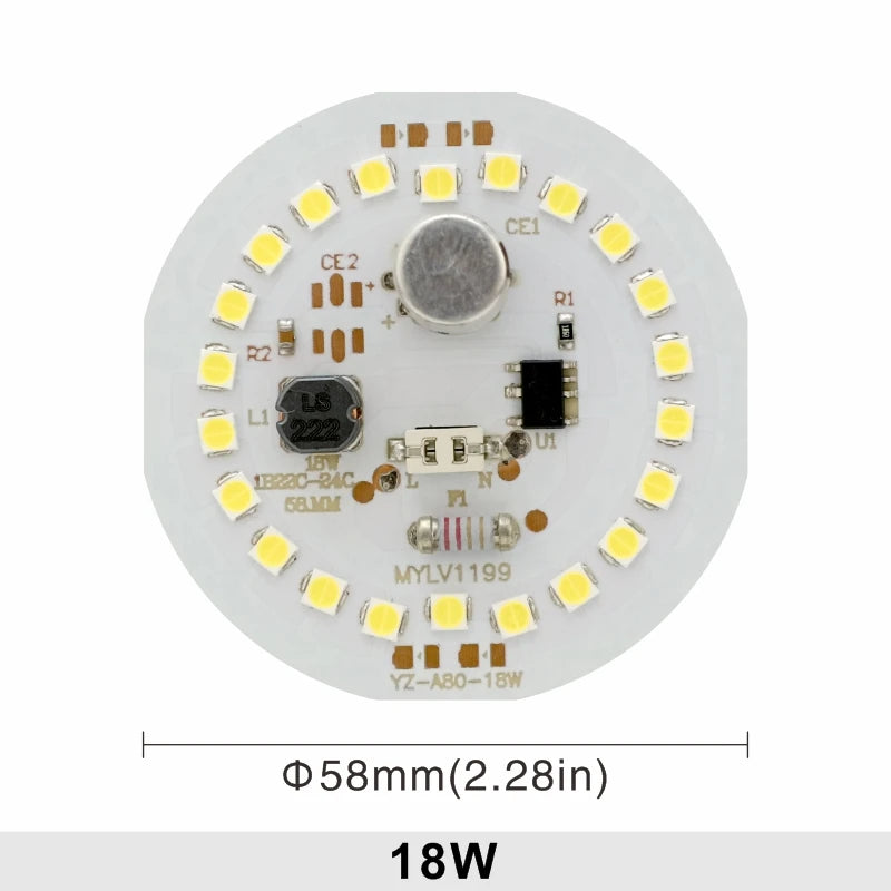 plaque led circulaire diodes blanc moderne 5w 7w 9w 12w 15w 18w 220v