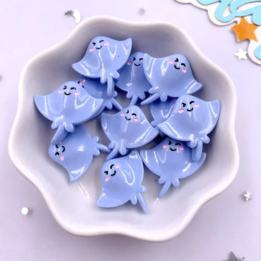 pendants animaux marins résine cartoon bleu vert rose poisson tortue crabe