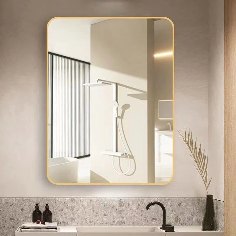 miroir moderne noir or gris cadre épais mural rectangle minimaliste