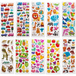 sticker 3d multicolore animaux fruits chiffres scrapbooking deco journal enfants cartoonaufs clips