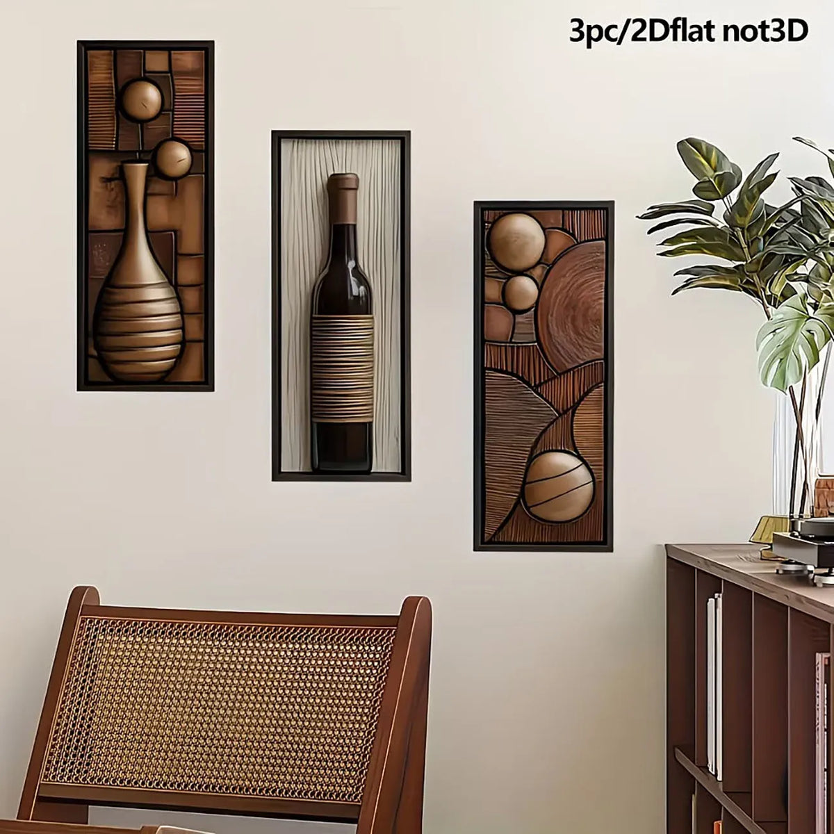 panneaux décoratifs bois abstraits géométriques moderne marron beige noir adhésif double face