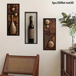 panneaux décoratifs bois abstraits géométriques moderne marron beige noir adhésif double face