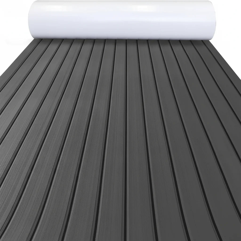 revêtement sol bateau mousse eva imitation teck antidérapant adhésif marron noir yacht