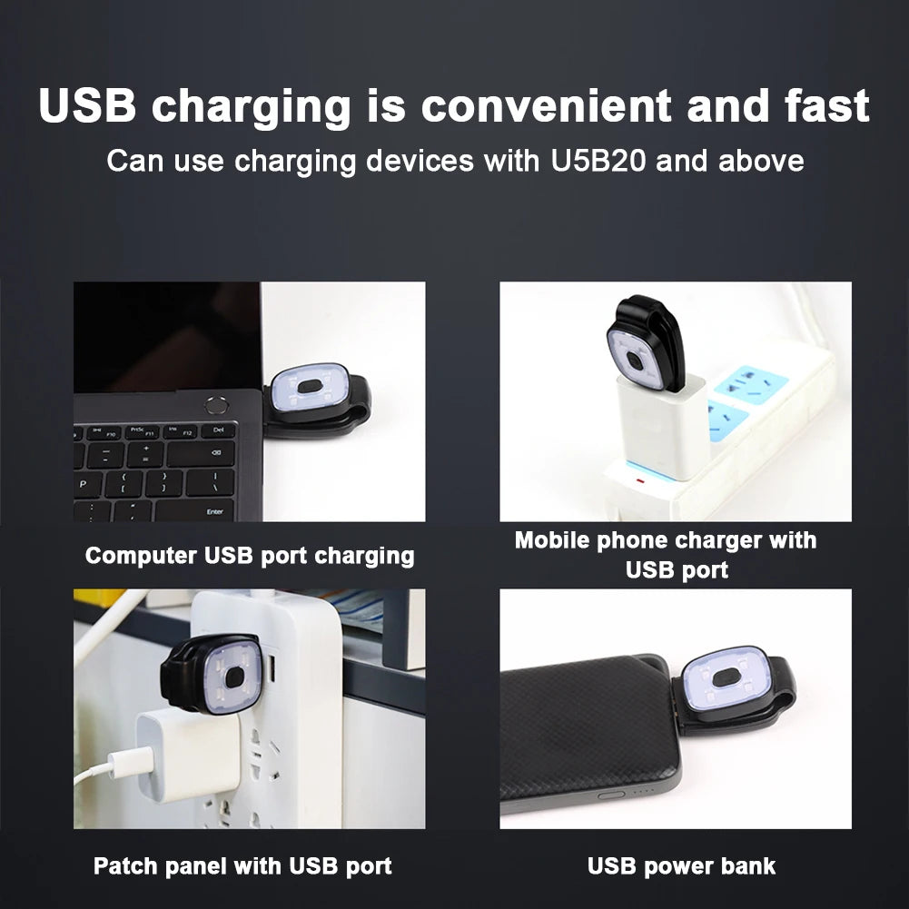 bracelet lumineux noir led clip rechargeable usb moderne sécurité