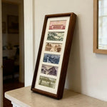 cadre photo multi photos marron foncé motif bois grainé transparent decoratif classique photos passe