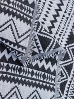 tapis pique nique extérieur noir blanc motifs géométriques polyester réutilisable lavable machine ethnique boho