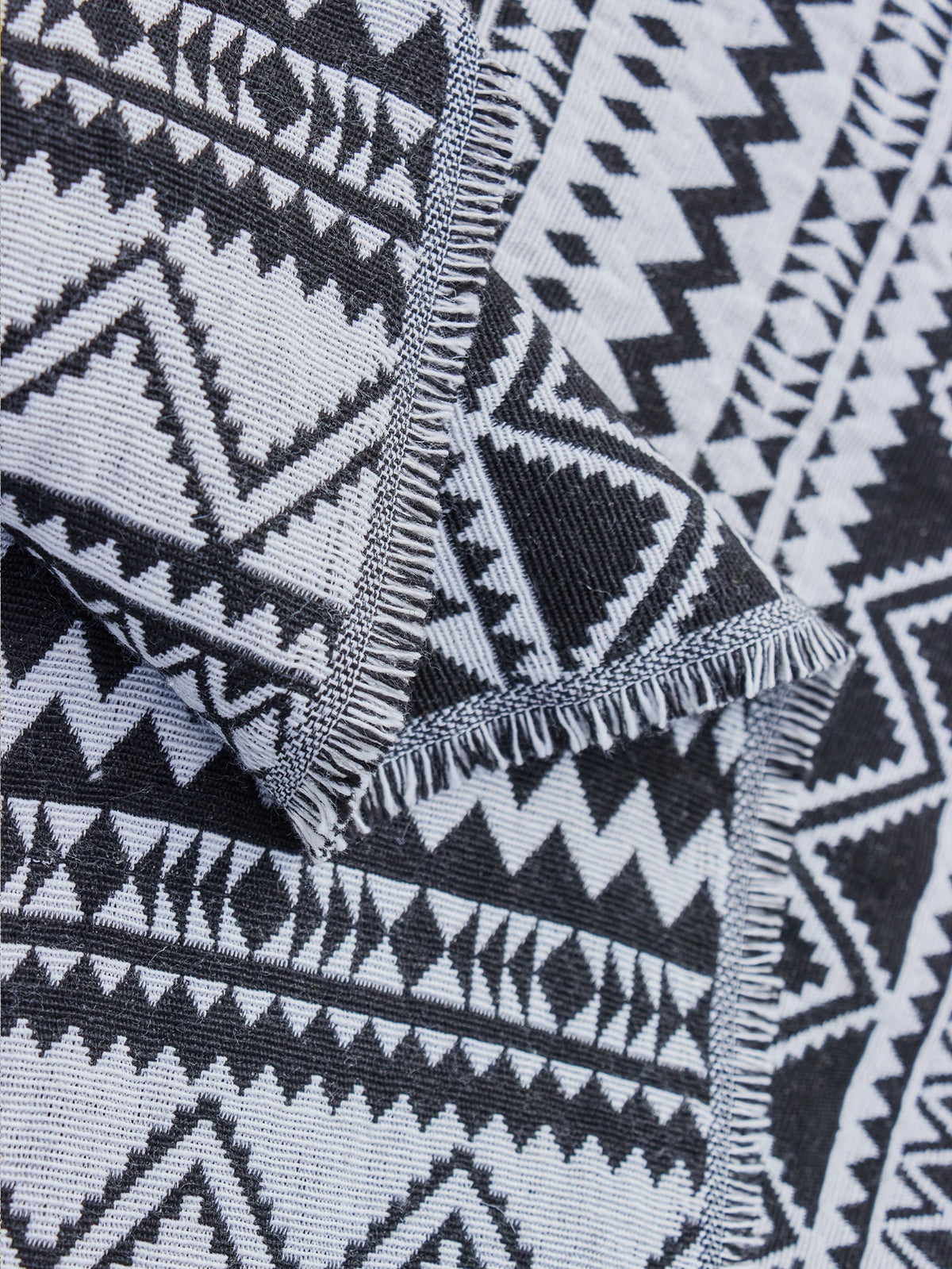 tapis pique nique extérieur noir blanc motifs géométriques polyester réutilisable lavable machine ethnique boho
