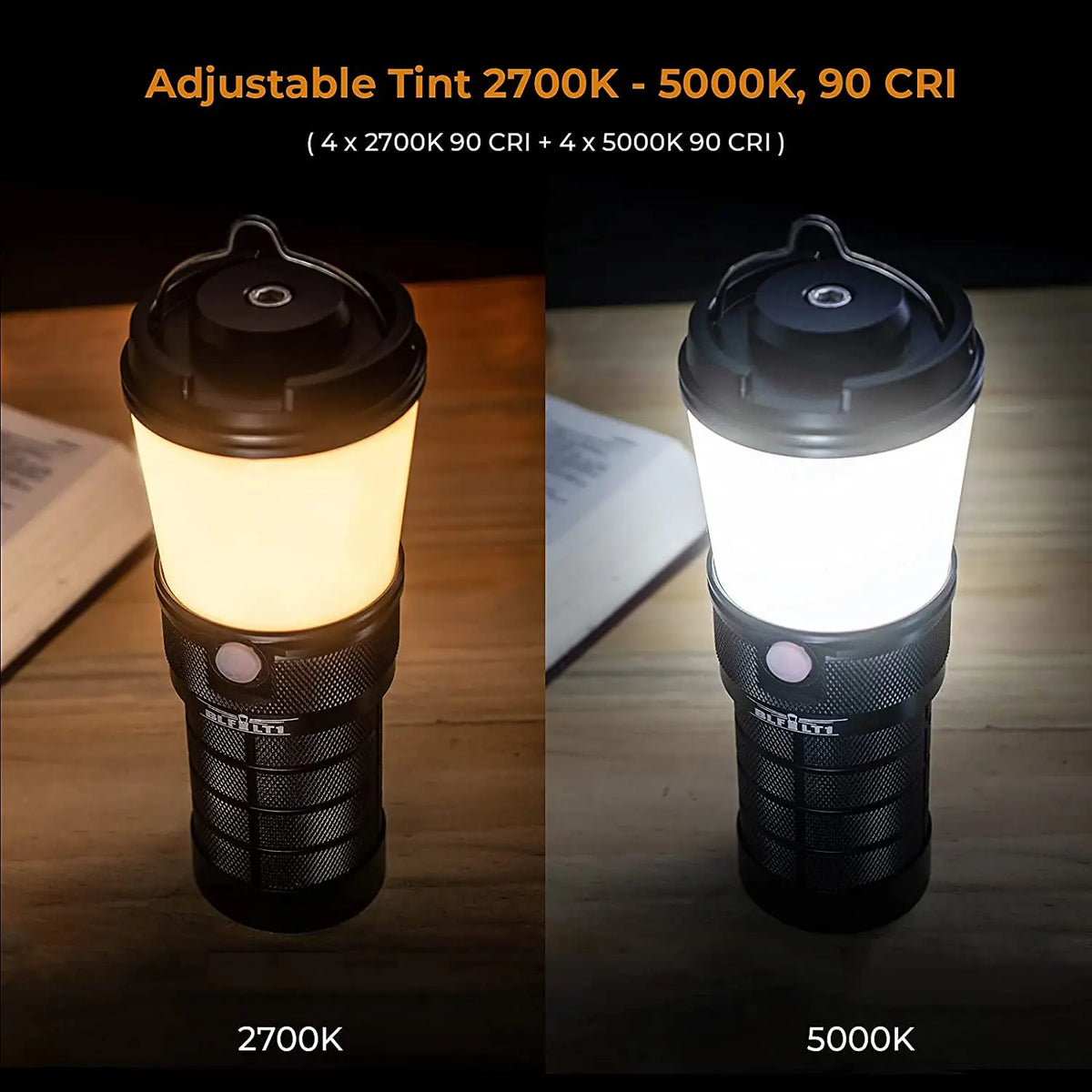 torche camping led rechargeable 10w 350 lumens noir résistante choc mode variateur modernes