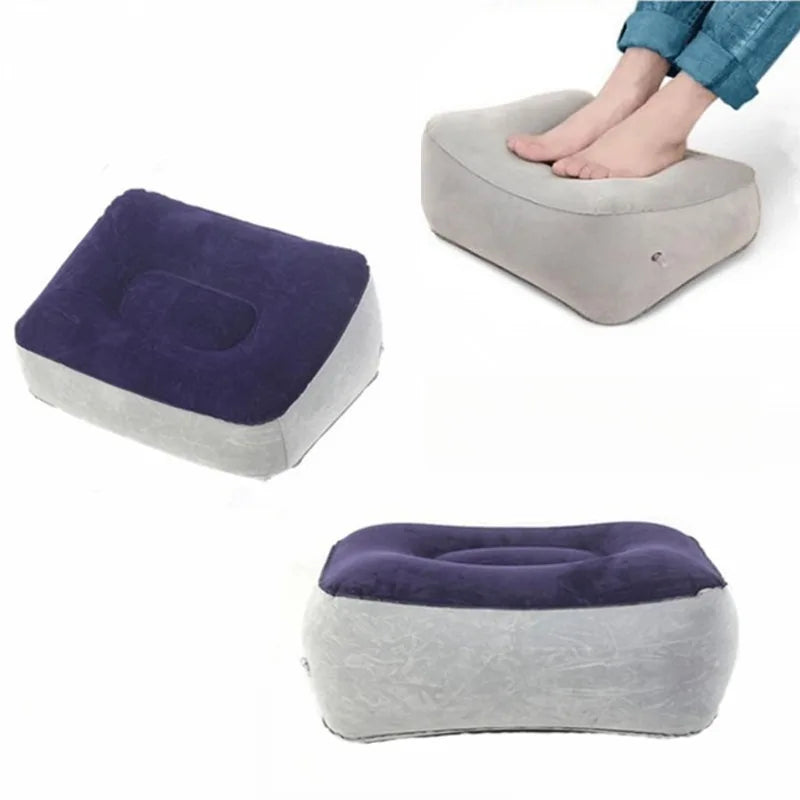 coussin gonflable velours gris violet confortable lit relaxation polyester coton portable