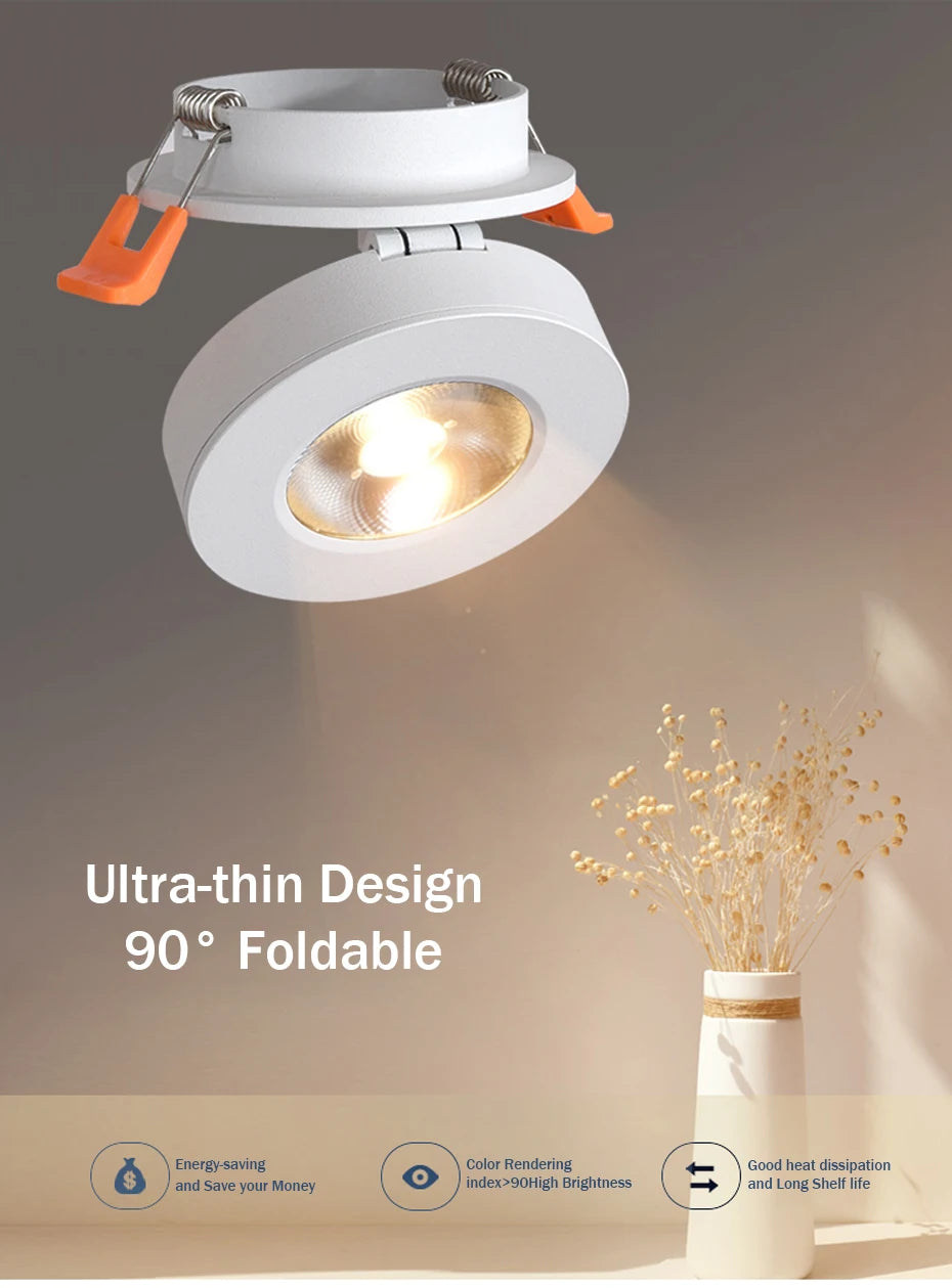 Spot LED dimmable 220V blanc noir moderne minimaliste fixé vis 6000K 4000K 3000K