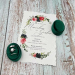 boîte bijoux velours classique blanc vert foncé deux trois compartiments élégante rangement anneaux