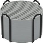 coasters silicone gris moderne antidérapants hexagonaux pack 12pcs tasses chaudes froides respectueux environnement
