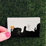 cartes credit personnalisables illustration chats noirs blancs fond nature adhésif inclusion fourrure animé collectionneau