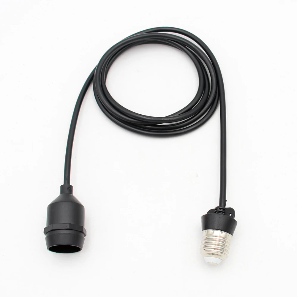ampoule filament noir transparent moderne câble e27 étanche 1m 5m rond lisse