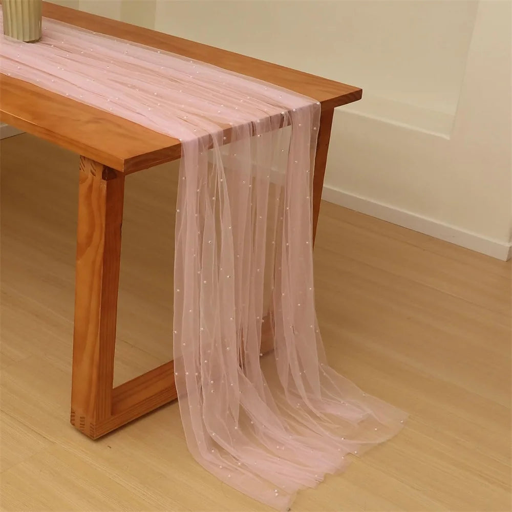 nappe tulle rose beige mariage anniversaire baptême révélation sexe festive